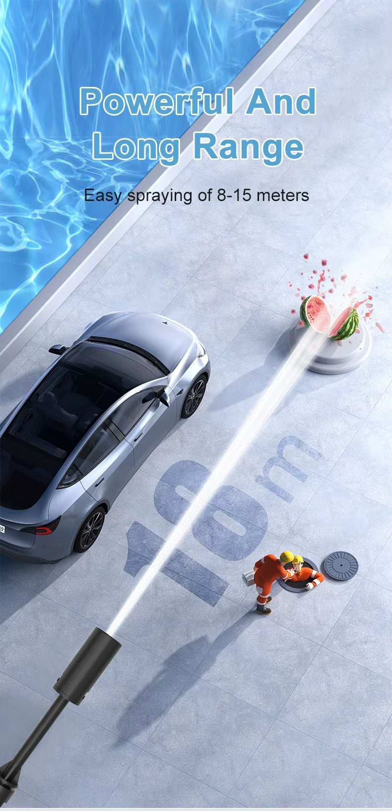 Cordless High-Pressure Car Washer with Brushless Motor (100 Bar)