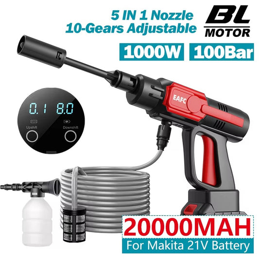 Cordless High-Pressure Car Washer with Brushless Motor (100 Bar)
