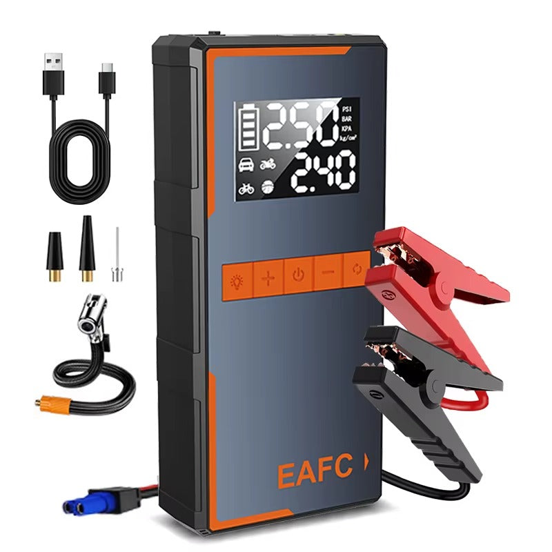 4-in-1 Portable Car Jump Starter with Air Compressor & Power Bank