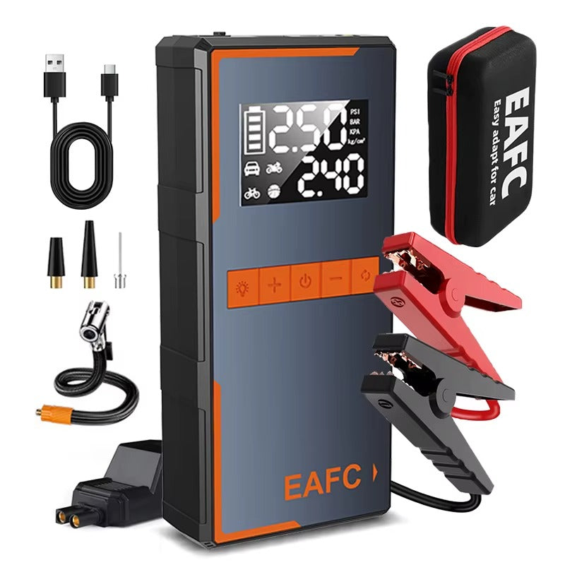 4-in-1 Portable Car Jump Starter with Air Compressor & Power Bank